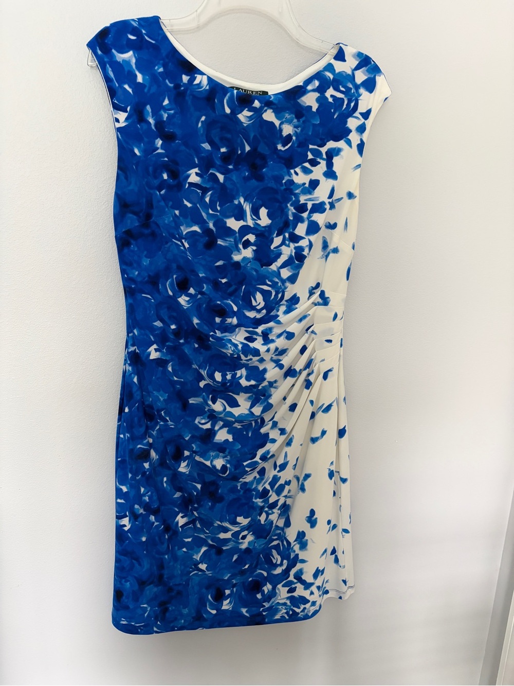 Ralph Lauren Blue and White Floral Midi Dress